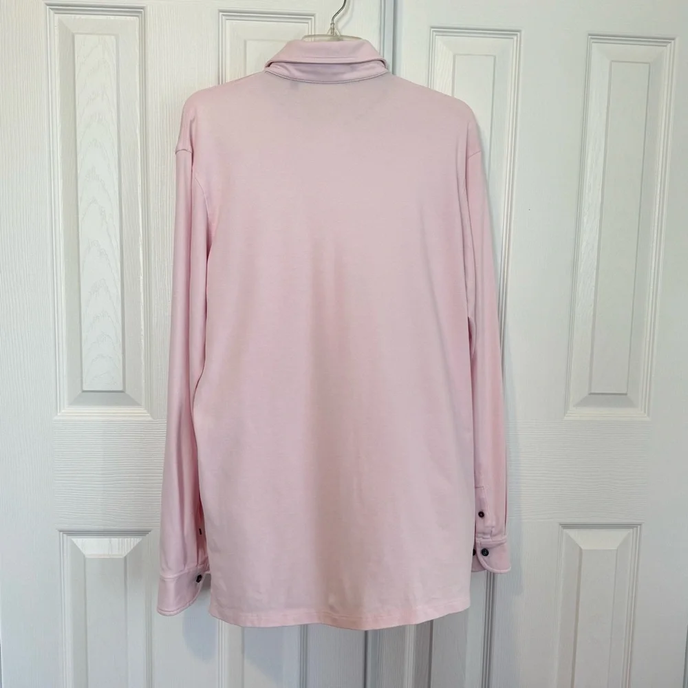 Greyson Polo Shirt Pink Long Sleeve Men's Size L